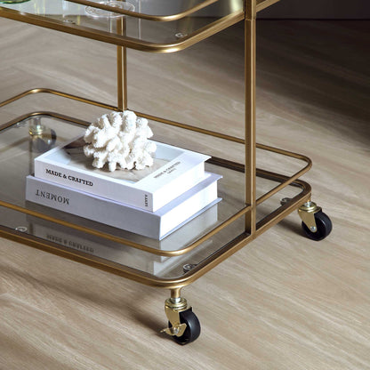 Clementine Antique Brass Effect Drink Trolley