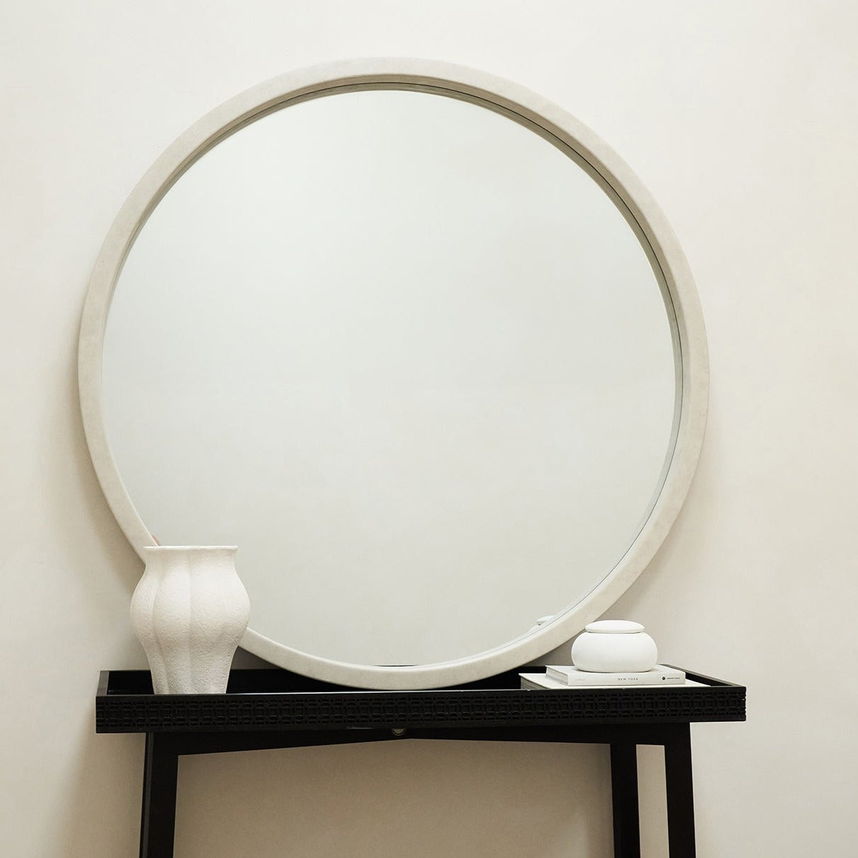 Tamara - Extra Large Concrete Round Wall Mirror 120cm x 120cm