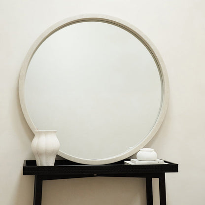 Tamara - Extra Large Concrete Round Wall Mirror 120cm x 120cm