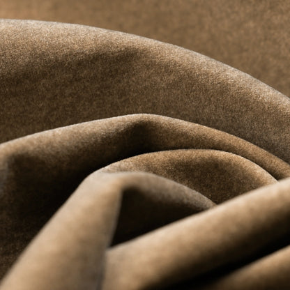 Luma Wooden Carver Dining Chair | Truffle Brown Sustainable Mohair Velvet & Walnut