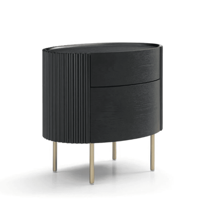Lantine Bedside Table - Black Oak