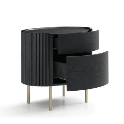 Lantine Bedside Table - Black Oak