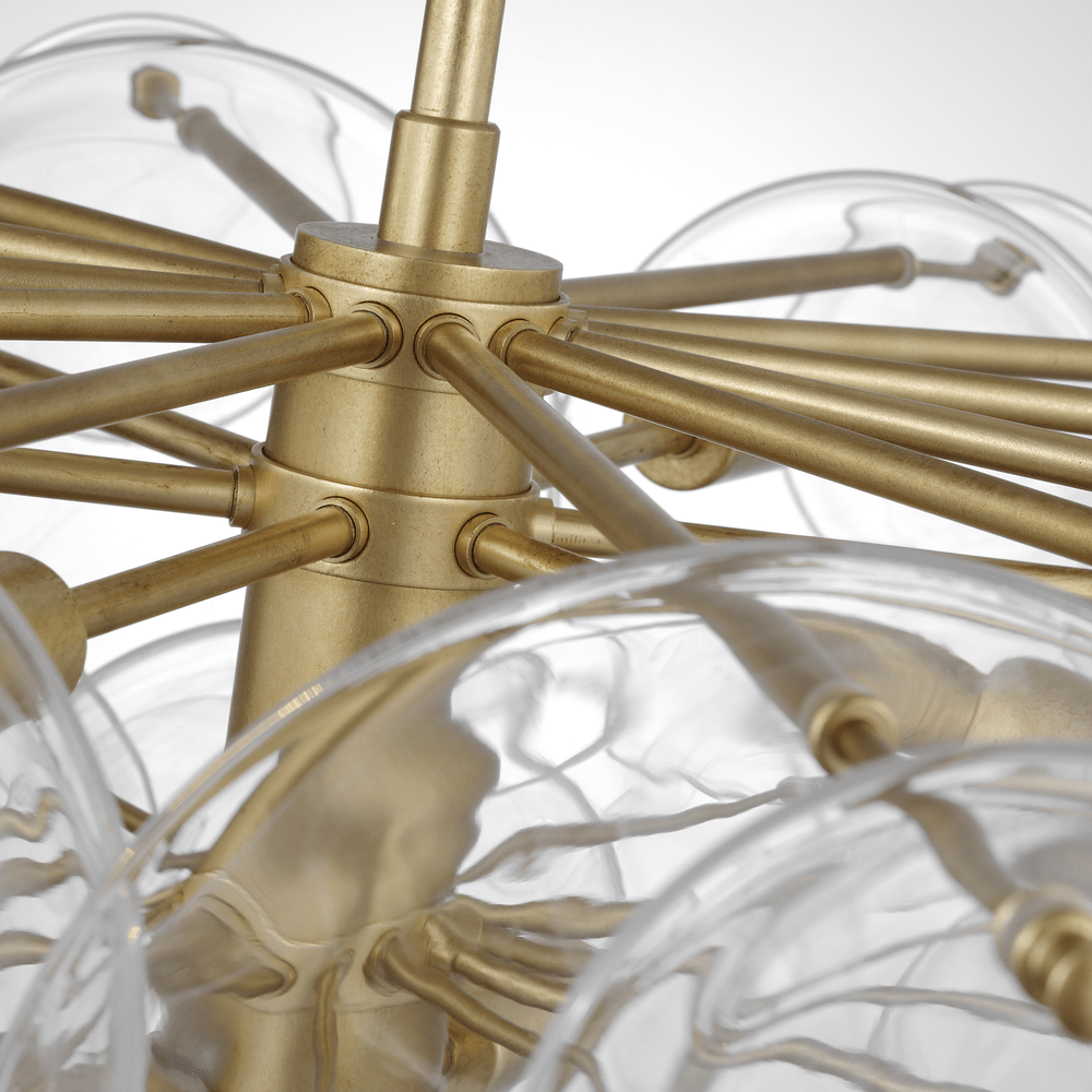 Loire Large Chandelier - Gild with Clear Strie Glass