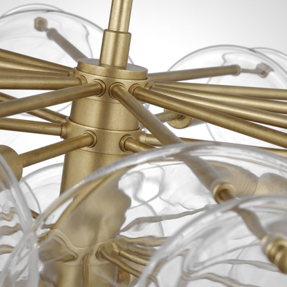 Loire Large Chandelier - Gild with Clear Strie Glass