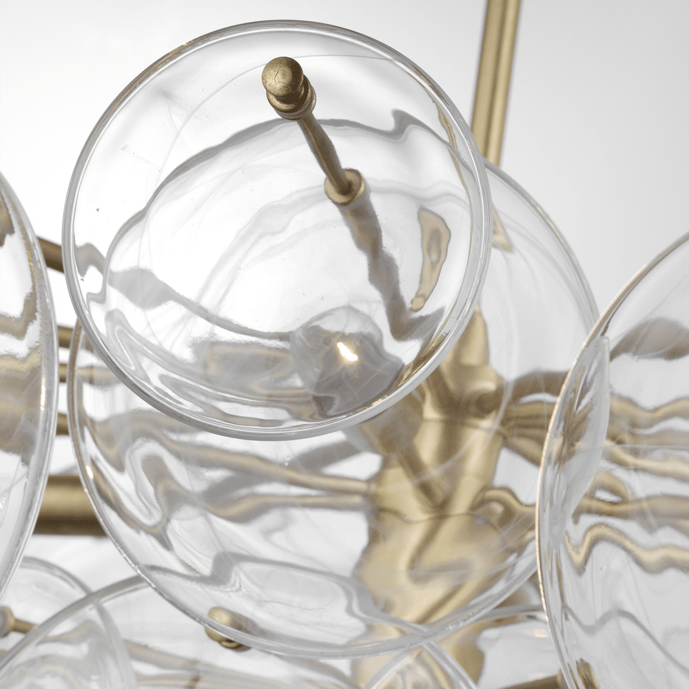 Loire Large Chandelier - Gild with Clear Strie Glass