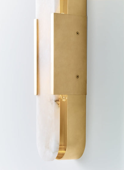 Melange Elongated Sconce - Antique-Burnished Brass with Alabaster