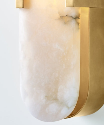 Melange Elongated Sconce - Antique-Burnished Brass with Alabaster