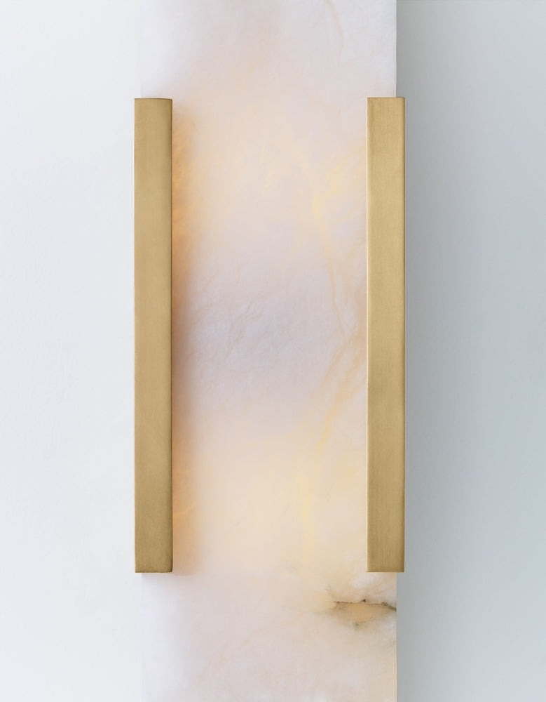 Melange Elongated Sconce - Antique-Burnished Brass with Alabaster
