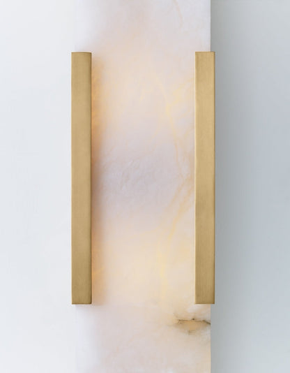 Melange Elongated Sconce - Antique-Burnished Brass with Alabaster