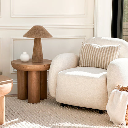 Vermont - Warm Wood Premium Round Side Table