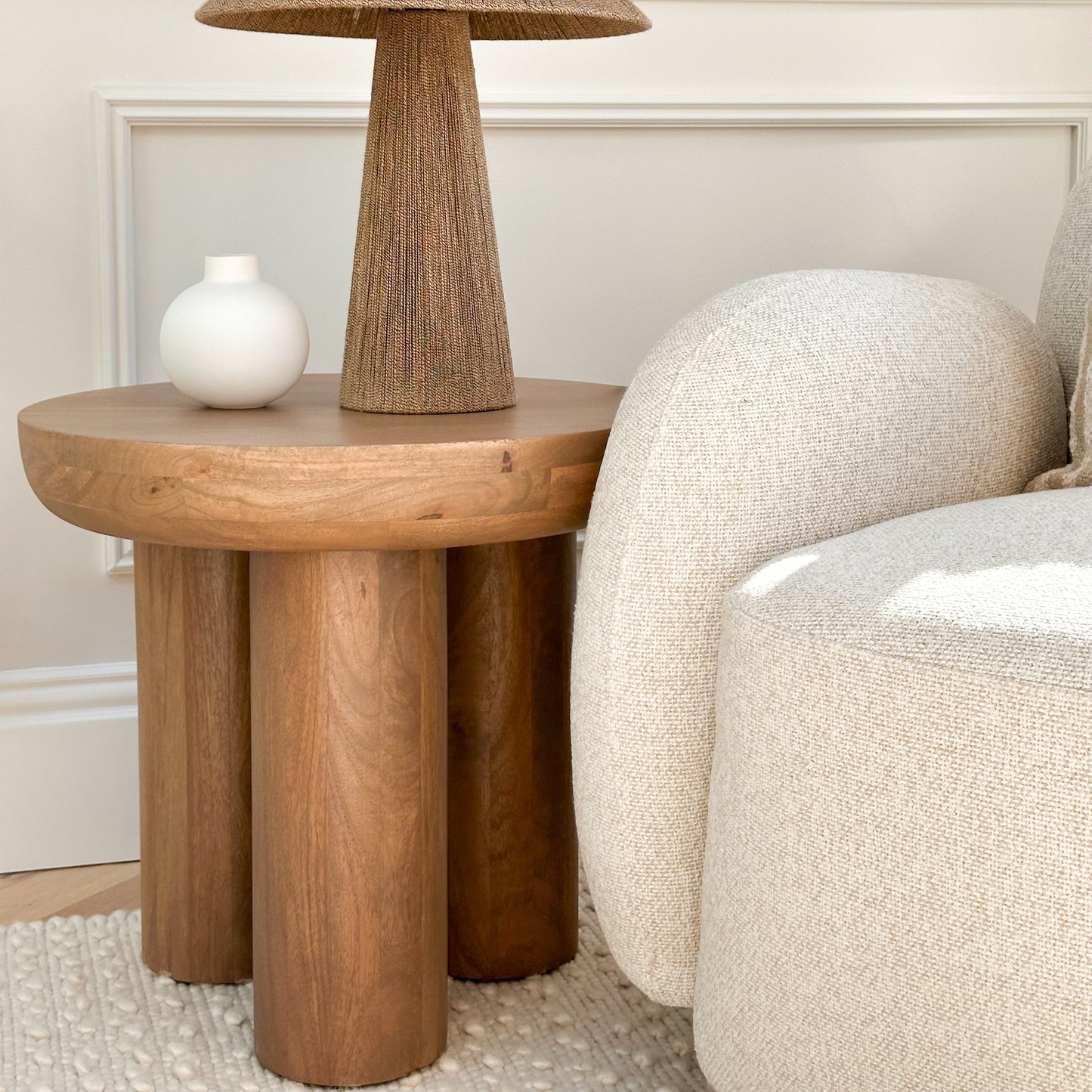 Vermont - Warm Wood Premium Round Side Table