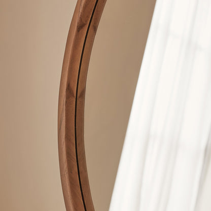 Arden - Warm Wood Round Wooden Wall Mirror 70cm x 70cm