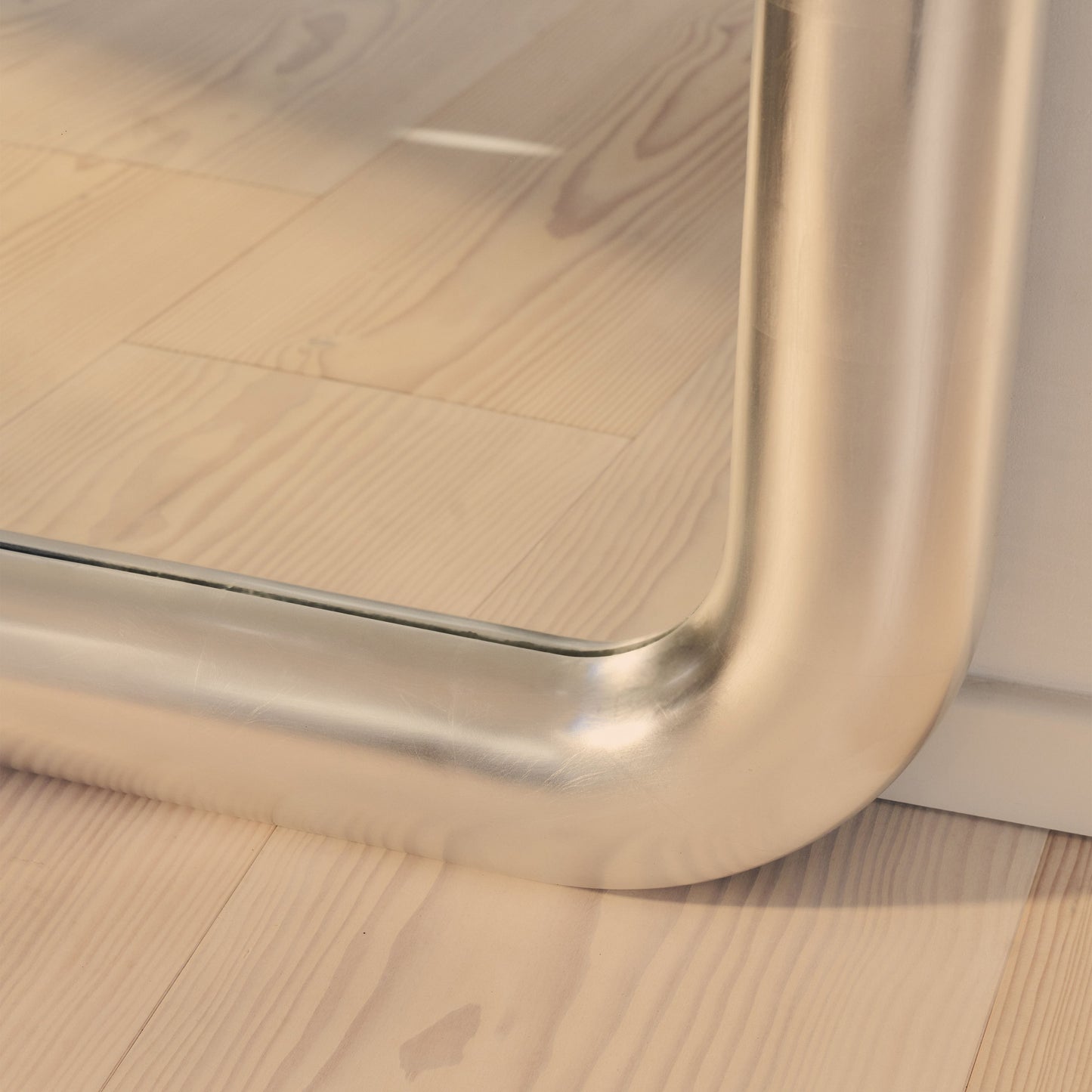 Obsidian - Full Length Arched Brushed Chrome Extra Large Mirror 200cm x 120cm