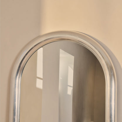 Obsidian - Full Length Arched Brushed Chrome Extra Large Mirror 200cm x 120cm