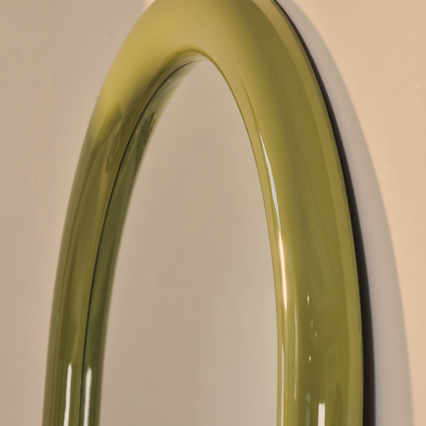 Obsidian - Full Length Arched Olive Gloss Extra Large Mirror 200cm x 120cm