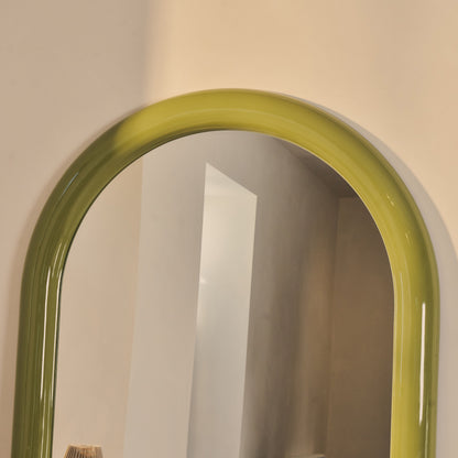 Obsidian - Full Length Arched Olive Gloss Extra Large Mirror 200cm x 120cm