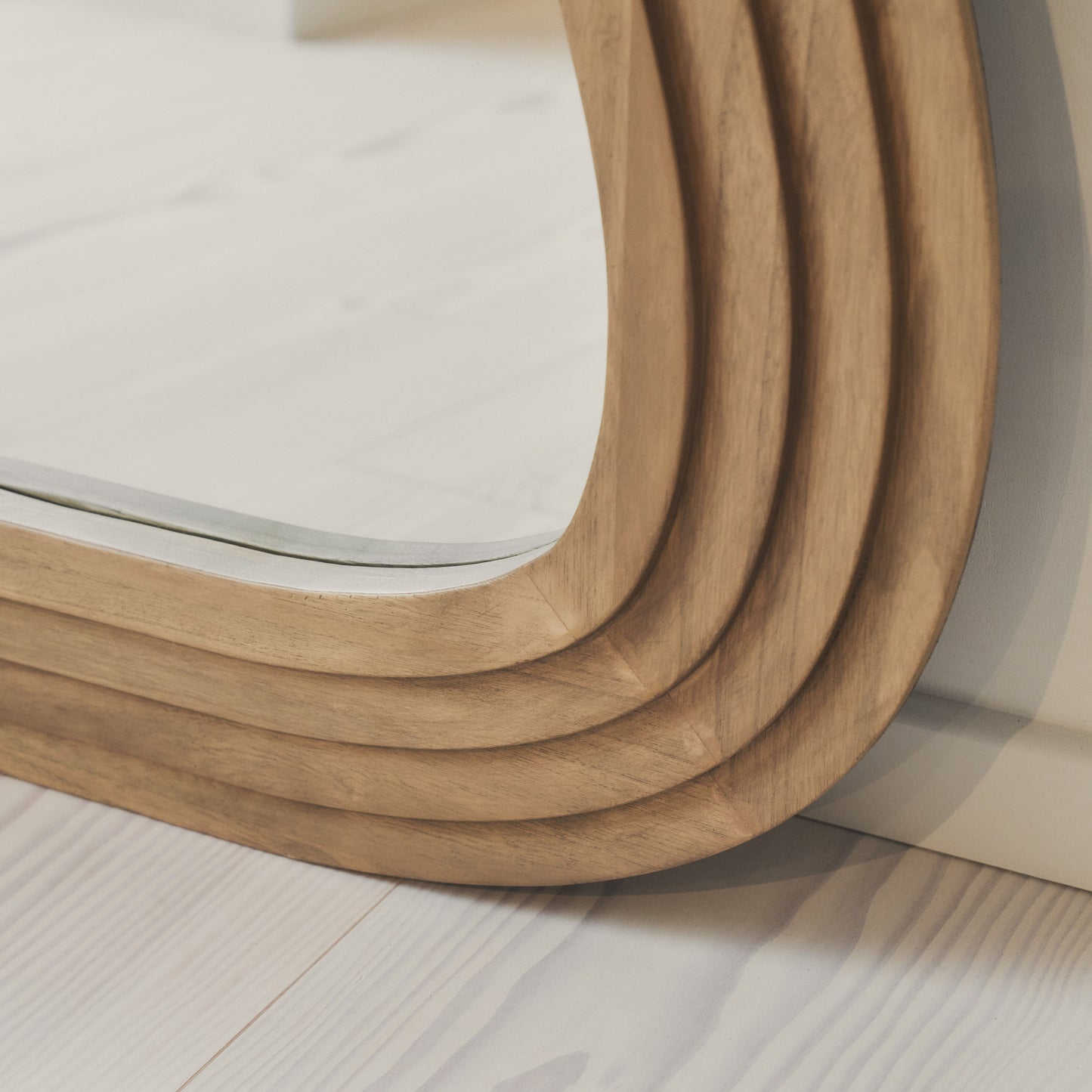 Luciana - Full Length Wave Warm Wood Extra Large Mirror 180cm x 105cm