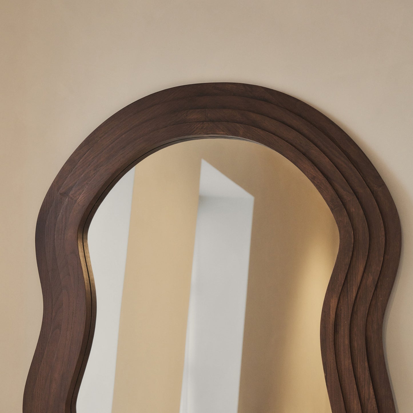 Luciana - Full Length Wave Dark Wood Extra Large Mirror 180cm x 105cm