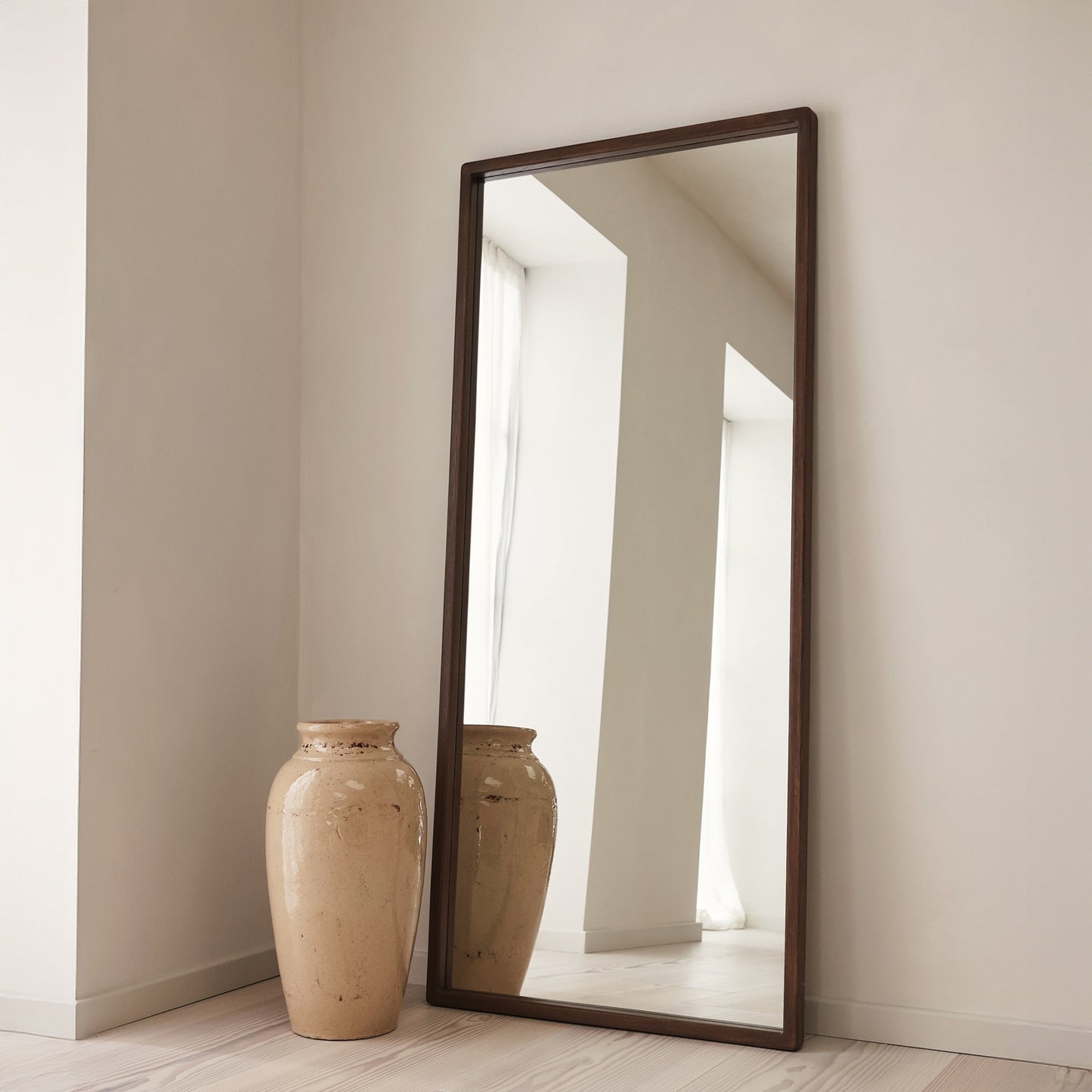 Arden - Dark Wood Full Length Wooden Mirror 180cm x 80cm