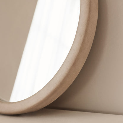 Arden - Concrete Round Wooden Wall Mirror 40cm x 40cm