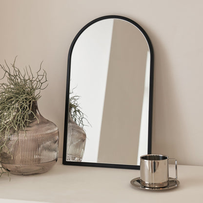 Liberty - Black Arched Metal Wall Mirror 50cm x 30cm