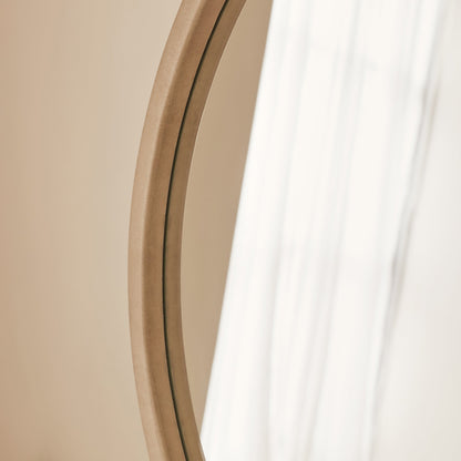 Arden - Concrete Round Wooden Wall Mirror 70cm x 70cm