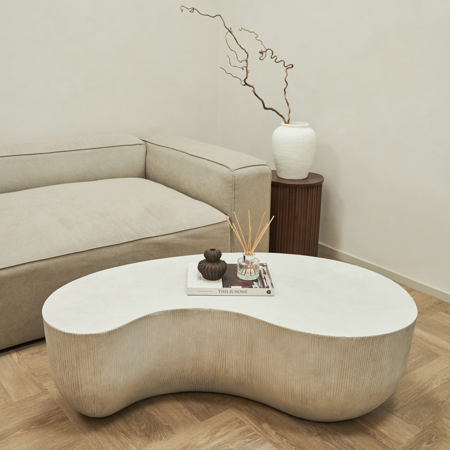 Leonardo - Minimal Concrete Shaped Coffee Table Large