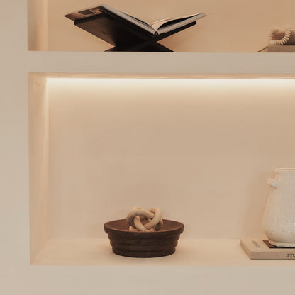 Luciana - Dark Wood Ribbed Bowl 30cm