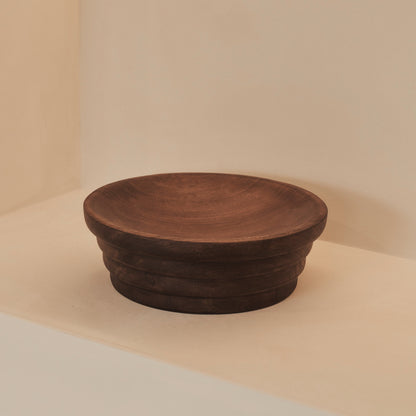 Luciana - Dark Wood Ribbed Bowl 30cm