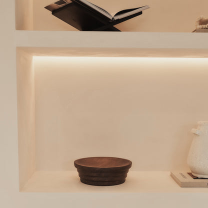 Luciana - Dark Wood Ribbed Bowl 30cm