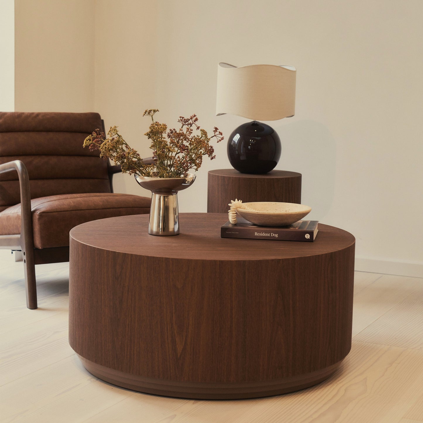 Luciana - Dark Wood Round Coffee Table