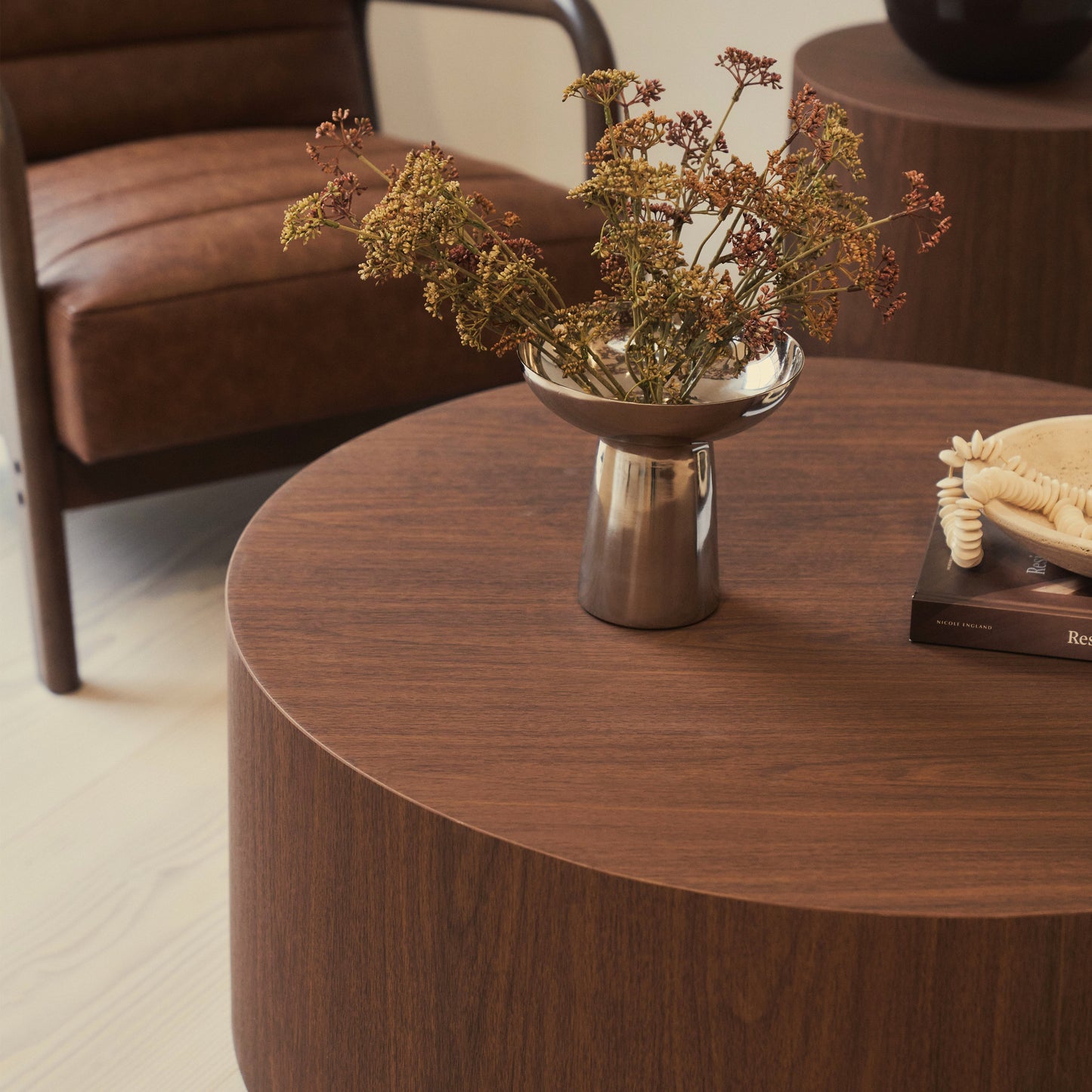 Luciana - Dark Wood Round Coffee Table