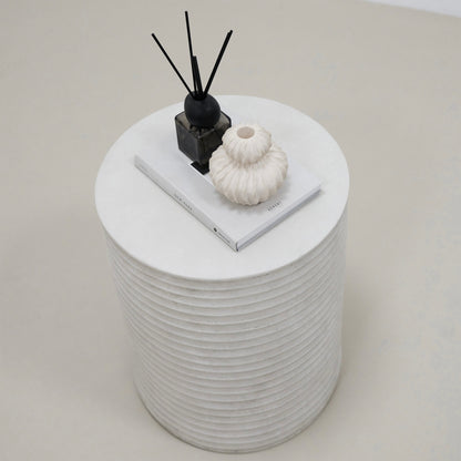 Raya - Minimal Concrete Ribbed Side Table