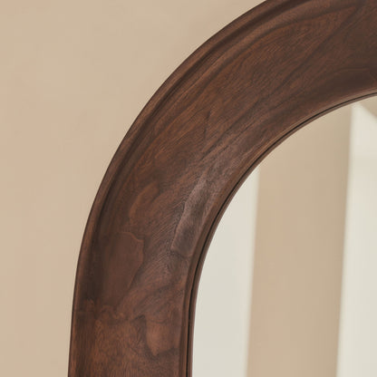 Porta - Full Length Arched Dark Wood Large Mirror 180cm x 70cm