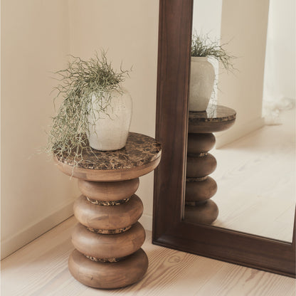 Porta - Full Length Arched Dark Wood Large Mirror 180cm x 70cm