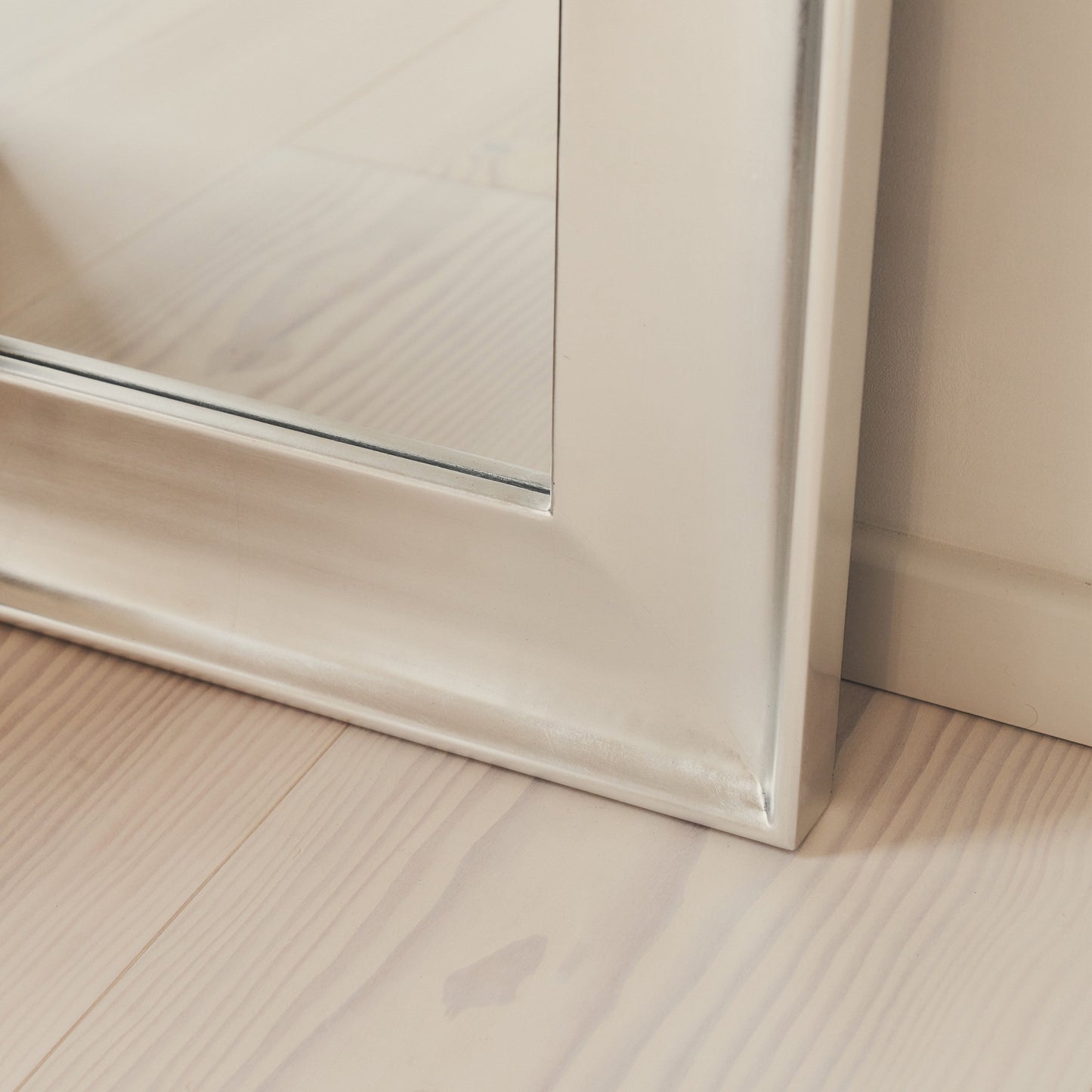 Porta - Full Length Arched Brushed Chrome Large Mirror 180cm x 90cm