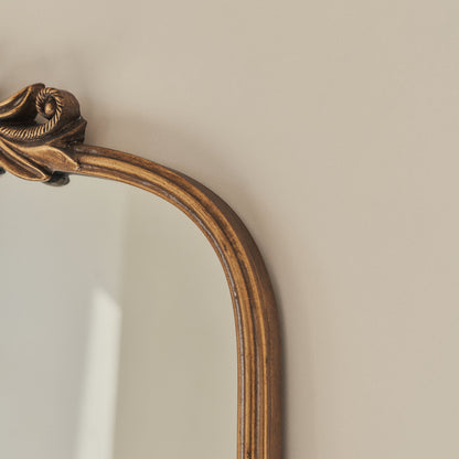 Amelia - Gold Arched Metal Portrait Mirror 100cm x 64cm