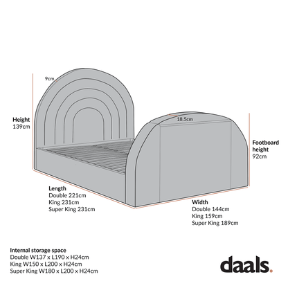 Archer White Boucle Ottoman TV Bed