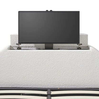 Archer White Boucle Ottoman TV Bed