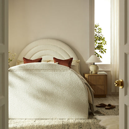 Archer White Boucle Ottoman TV Bed