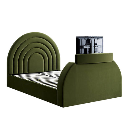 Archer Moss Green Velvet Ottoman TV Bed