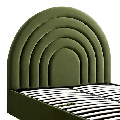 Archer Moss Green Velvet Ottoman TV Bed