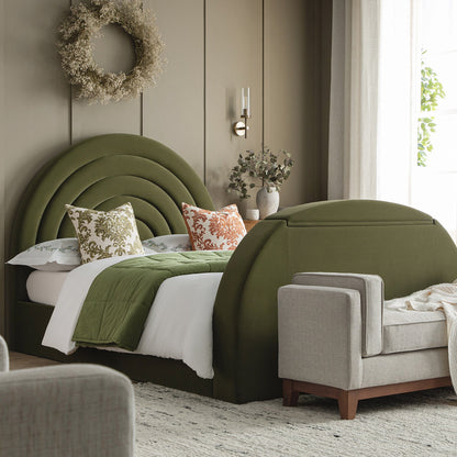 Archer Moss Green Velvet Ottoman TV Bed