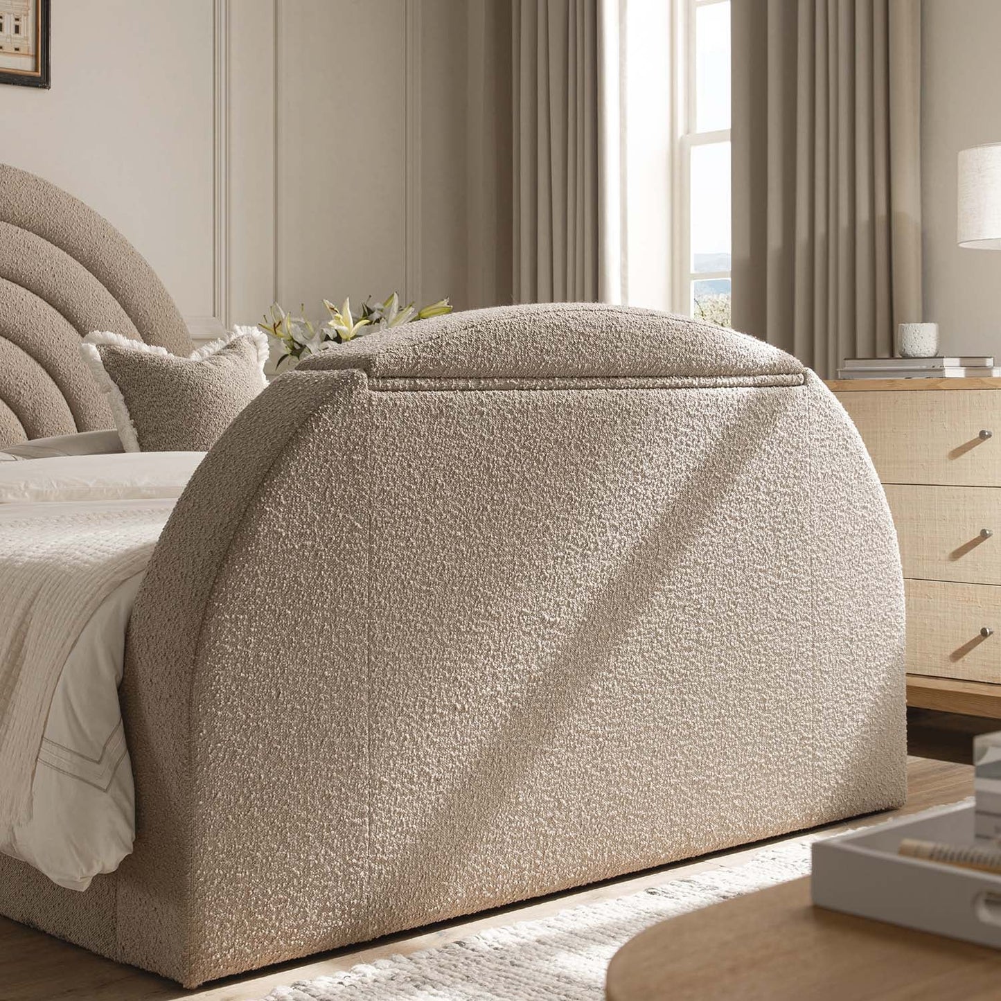 Archer Taupe Boucle Ottoman TV Bed