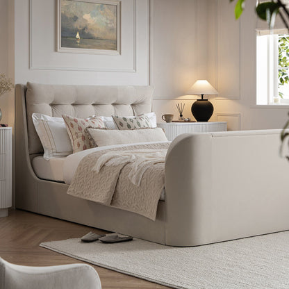 Hadley Champagne Velvet Ottoman TV Bed