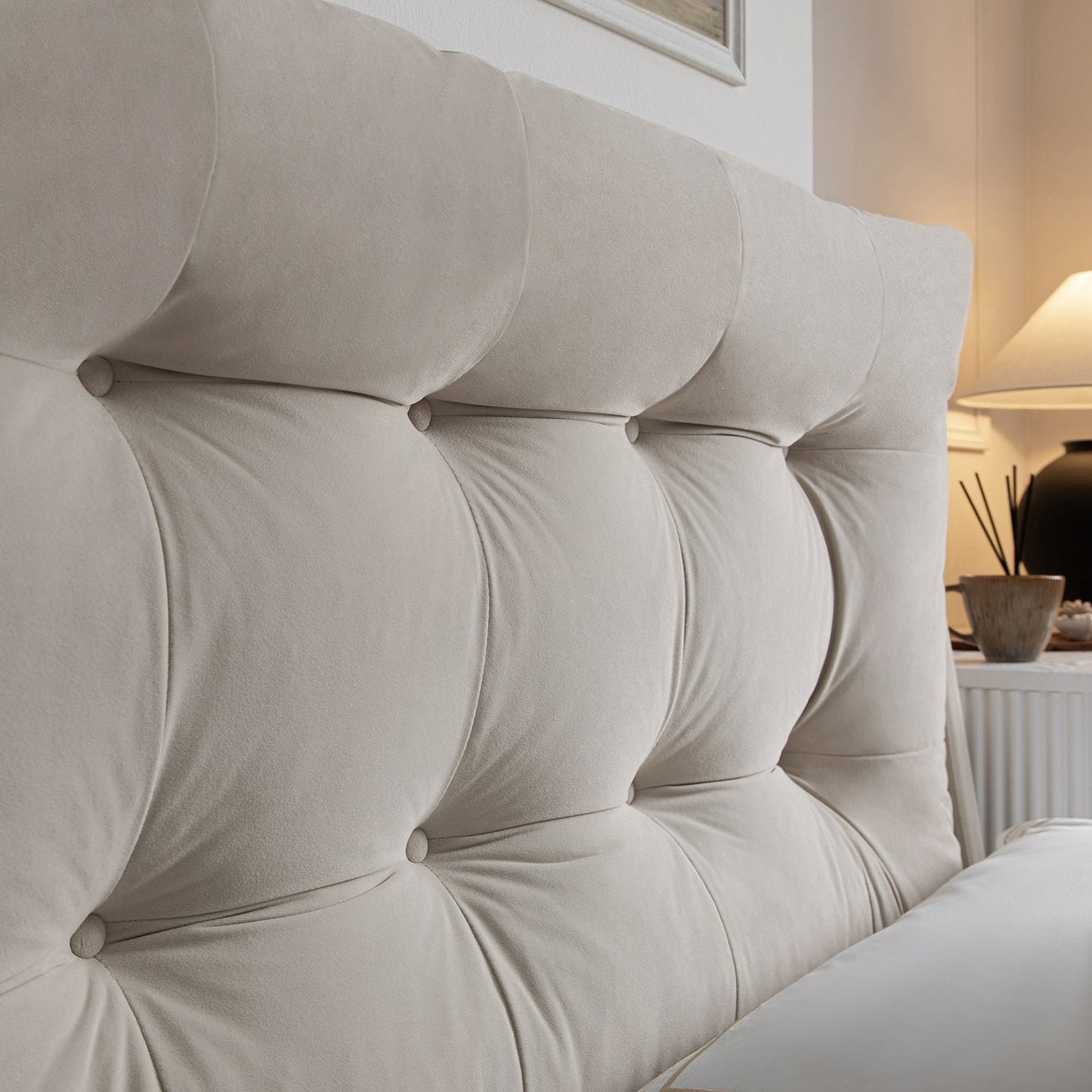 Hadley Champagne Velvet Ottoman TV Bed