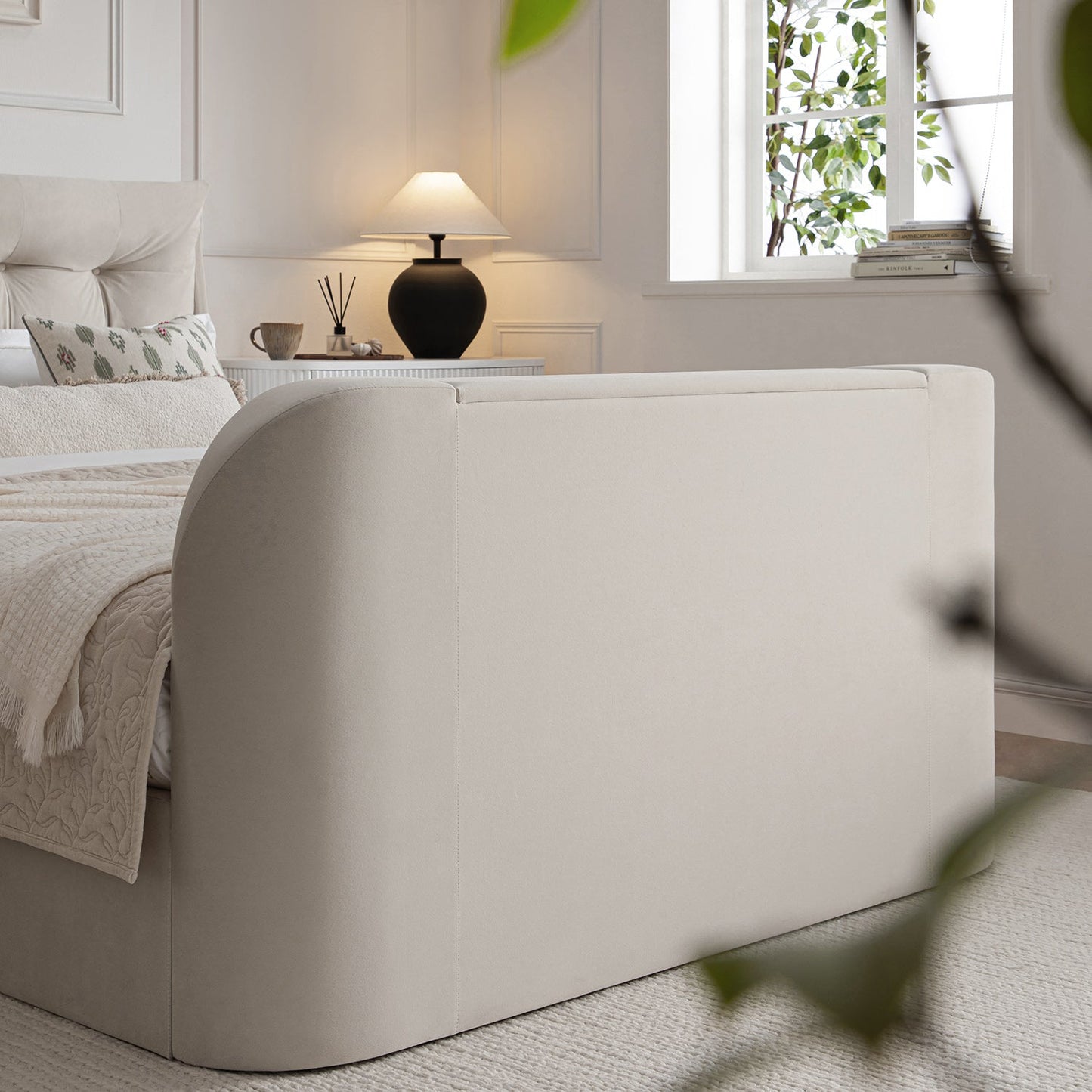 Hadley Champagne Velvet Ottoman TV Bed