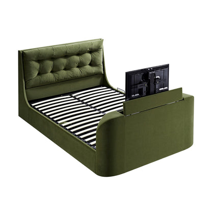 Hadley Moss Green Velvet Ottoman TV Bed