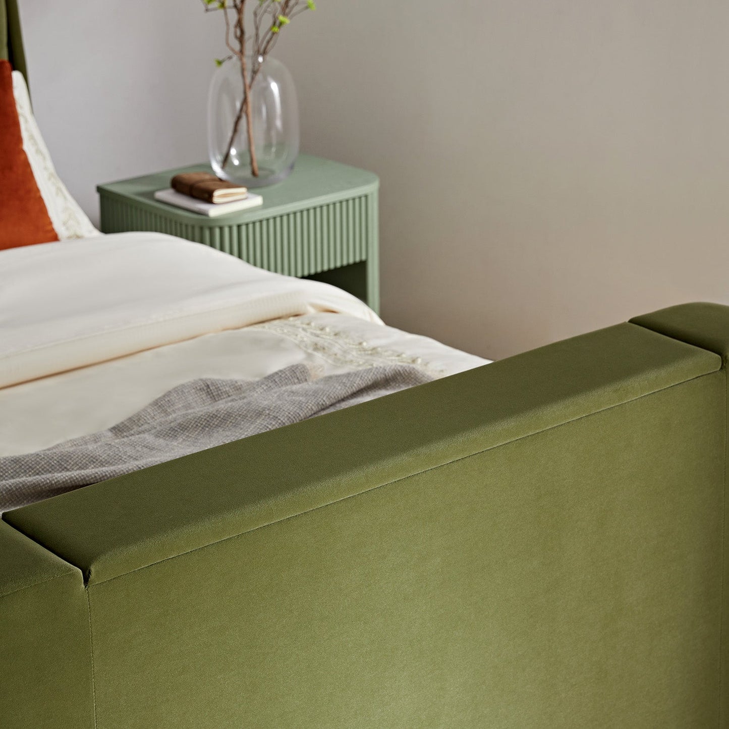 Hadley Moss Green Velvet Ottoman TV Bed