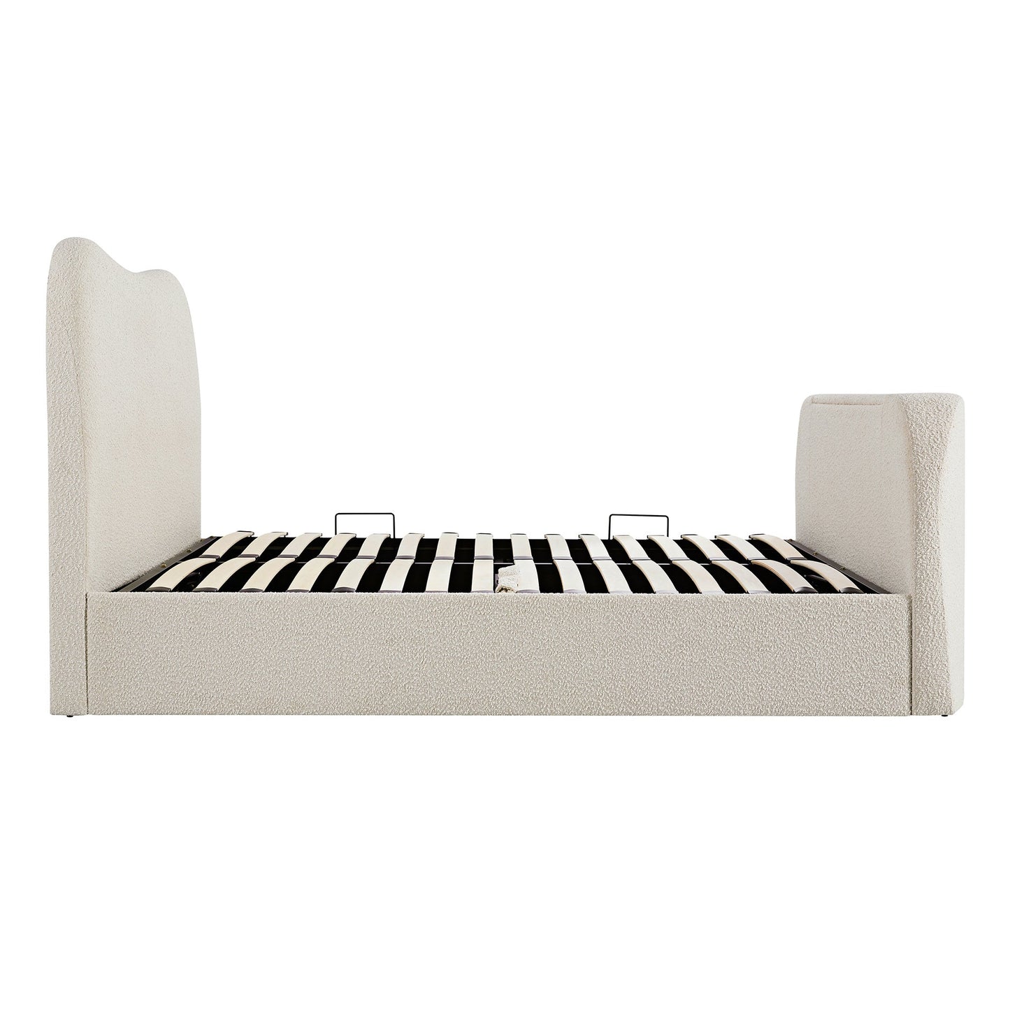 Egerie Curved Headboard Beige Boucle Ottoman TV Bed